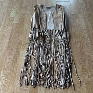 Double D Ranch Tan Suede Fringe Vest
